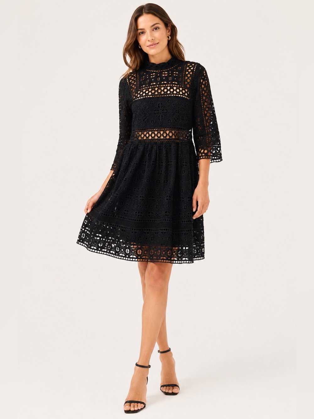 Sea New York Black Lace Long Sleeve Dress ~ Sz 2